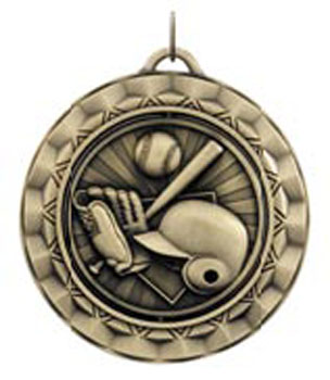 Wow! Center spinning softball medal