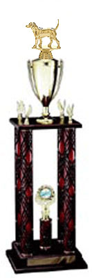 4PC Beagle Trophies with four posts and cup