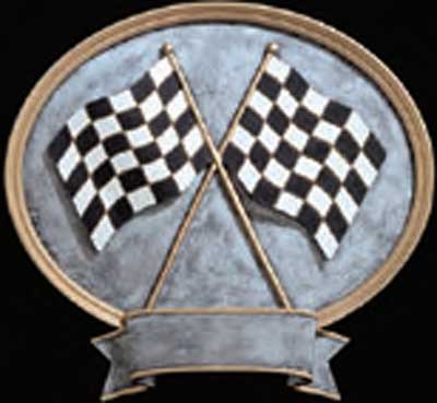 Checkered Flags Racing Plaque