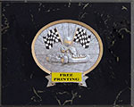 54350BMH Go-Kart Racing on a Black Finish Plaque