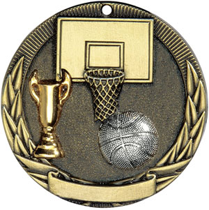 TR211 Tri-Colored Basketball Medals 