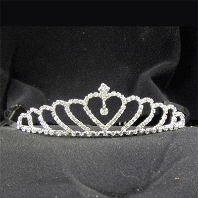 Rhinestone Tiara H014 is 1 3/4 inch tall