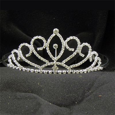 H016 Rhinestone Tiara 1 3/4 inches