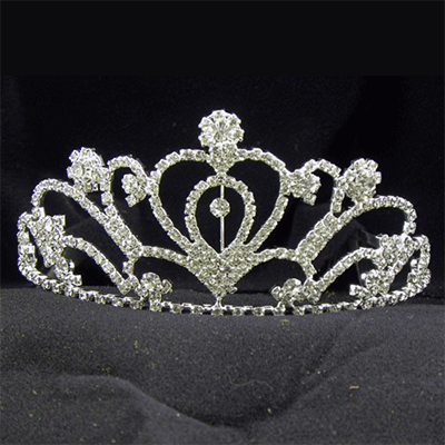 H018 Rhinestone Tiara 2 3/4 inches tall