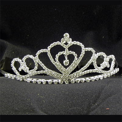H035 Rhinestone Tiara 2 1/2 Inches Tall