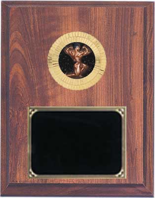 Cherry Finish Deluxe Men's Bodybuilder Plaque