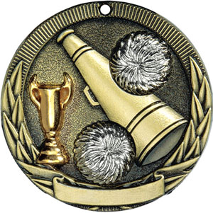 TR226 Tri-Colored Cheerleader Medal