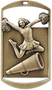 DT226 Dog Tag Cheerleader Medal with Six Pricing Options