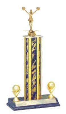 S3 Cheerleader Trophies with a single rectangular column and trim.