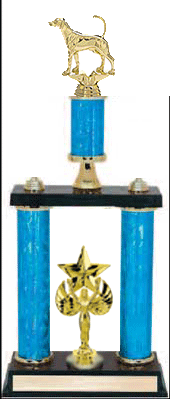 DPSRR Two Post Foxhound Field Trial Trophy, 24 inches up 36 inches tall.