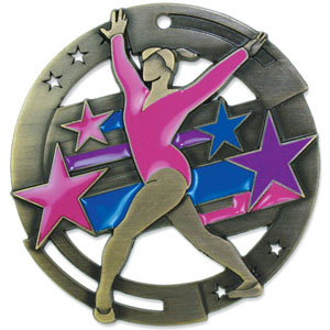 Large Enamel Gymnast Medal