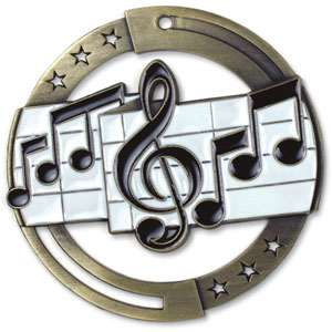 Large Enamel Music Medal 