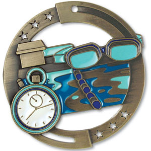 M3SS2SW Large Enamel Swimming Medal