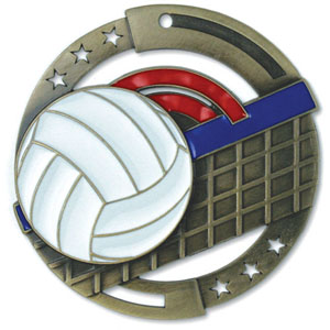 M3SV1VB Large Enamel Volleyball Medals