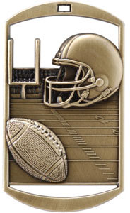 DT212 Dog Tag Football Medal with Six Pricing Options