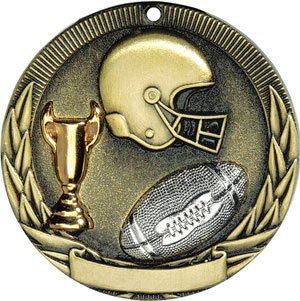TR212 Tri-Colored Football Medals 