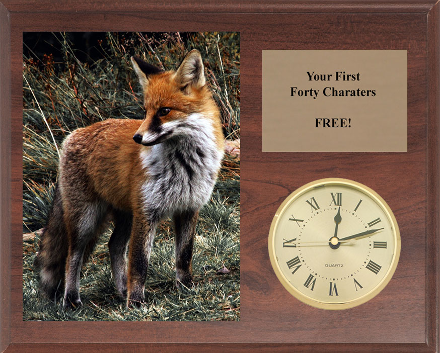 Foxhound Field Trial Clock Plaques H-Series Cherry Finish