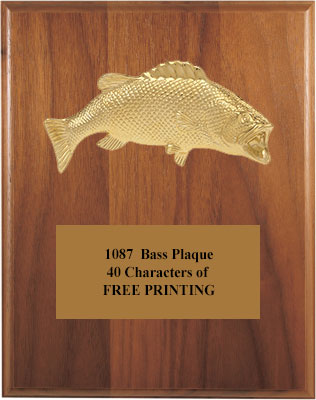 1087SW Solid Walnut Fishing Plaques