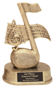 Resin Music Note Trophy Statue HR21