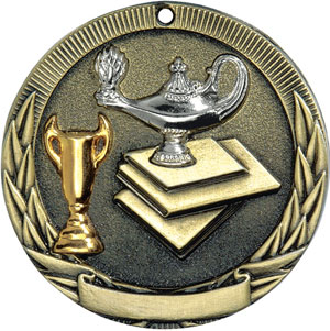 Lamp of Knowledge Medal Award Trophy With Free Lanyard MS706 School Team Sports