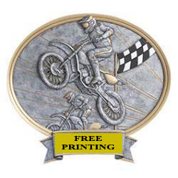 54358 Motocross Racing Resin Plaque