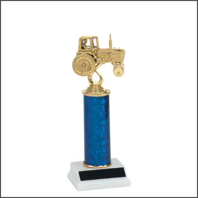 Tractor Show Trophies and Tractor Pull Trophies with Single Round Column