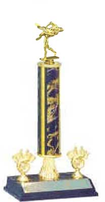 Wrestling Trophy, Boxing Trophy, Single Column, Riser 