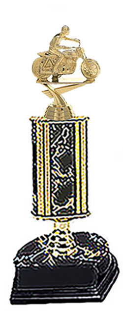 Motorcycle Racer Trophy S1R-360MFT Motocross Trophy, Single Rectangular Column