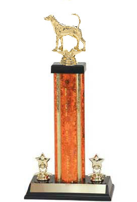 S3 Foxhound Field Trial Trophies with a single rectangular column and trim.