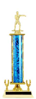 Wrestling Trophy, Boxing Trophy,Rectangular Single Column, Riser, Two Trim Figures