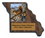 Plaques in shape of the state of Missouri