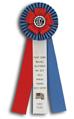 TR92FT a 5.5X 16 inches Dog Show and Field Trial Rosette Ribbon 