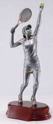 Resin Women Tennis Trophy Statue