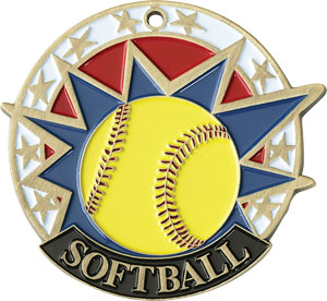 Colorful USA Softball Medal with Six Pricing Options