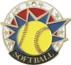 38131SB Colorful USA Softball Medal 