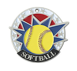 38131SB Colorful USA Softball Medal 
