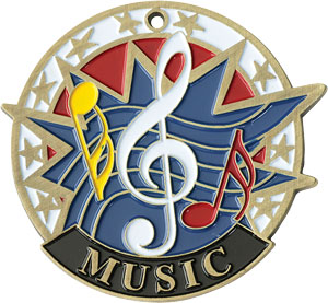 38120 Colorful USA Music Medal with Six Pricing Options