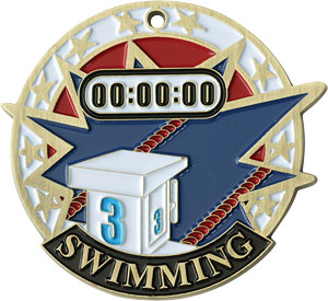 38040SW Colorful USA Swimming Medal 