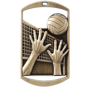 DT224VB Dog Tag Volleyball Medal