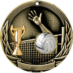 TR224 Tri-Colored Volleyball Medals with Six Pricing Options