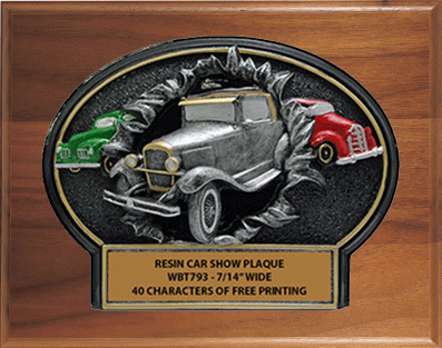 WBT793-GW810 Antique Car Show on an 8 X 10 Solid Walnut Plaque