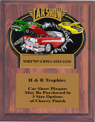 WBTX972-CFV Mounted Burst Thru Car Show Plaques