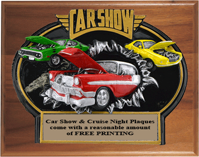 WBTX792-GW810 Car Show Plaque mounted on a 8 X 10 Genuine Walnut Plaque