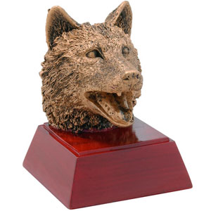 Promote Wolves School Spirit two Mascot Trophy options