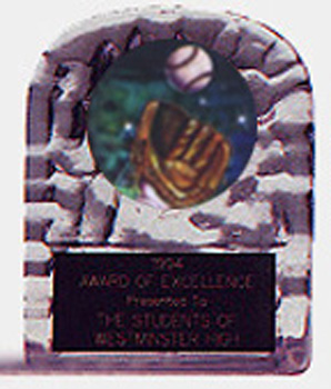 Softball Block Ice Trophies with Size Options