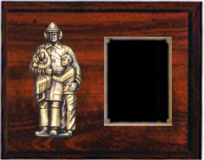 Cherry Finish Fireman Plaque Award CFF4