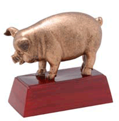 Resin Pig Trophy in Two Sizes