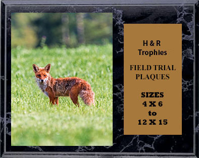 H Series Black Marble Finish Fox & Coyote Plaques