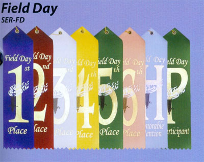 Card and String Field Day Ribbons in Packs of 25