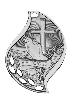 FM-215 Series, 2 1/4 inches Flame Design Religious Medals as Low as $1.40 with neck ribbons